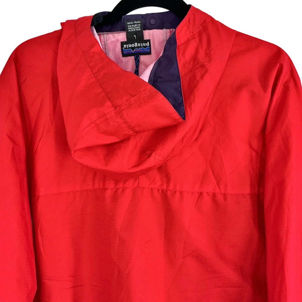 Vintage 90s Patagonia Men's Large Red Nylon Anorak Pullover 1/4‎ Zip Jacket - Picture 2 of 9